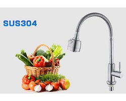 Vòi bếp (chỉ lạnh, cổ mềm) SUS304 - Hàng Cao cấp ITALIA
